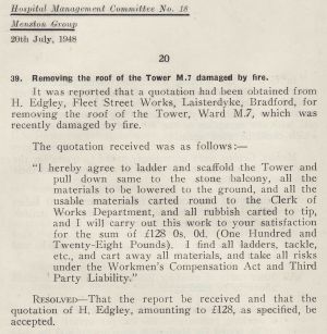 Denton Ward 7 Water Tower Removal 1948